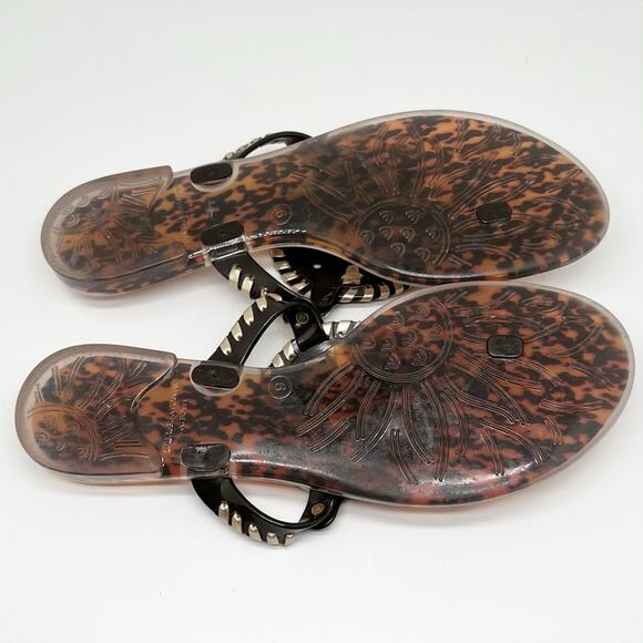 NEW Jack Rogers Georgica Flip Flop Sandals in Brown Tortoise Shell Size 6 - Picture 4 of 5